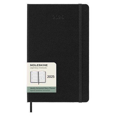 Moleskine Hardcover 12 Monate Wochenkalender L horizontal, schwarz