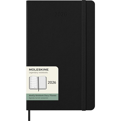 Moleskine Hardcover 12 Monate Wochenkalender L, schwarz