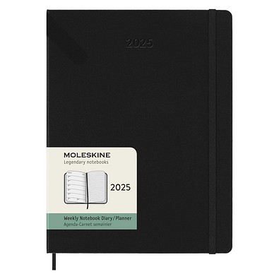 Moleskine Hardcover 12 Monate Wochenkalender XL, schwarz
