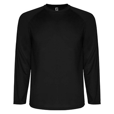 Montecarlo Langarm-Sport-Shirt für Kinder, schwarz, 12