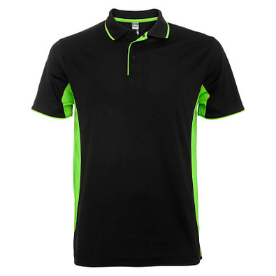 Montmelo Sport Poloshirt Unisex, schwarz / limone, 2XL