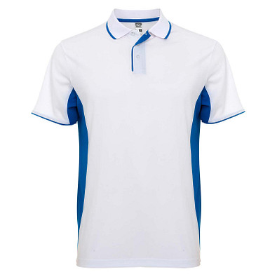 Montmelo Sport Poloshirt Unisex, weiß / royalblau, S