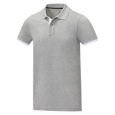 Morgan Polo für Herren, zweifarbig, heather grau, XL