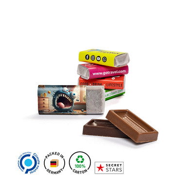 Napolitain in Pergaminpapier, Zartbitterschokolade, inkl. Druck