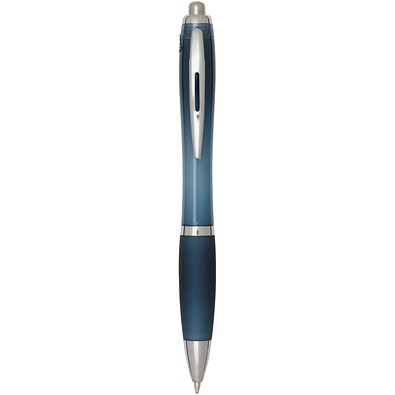 Nash RCS Kugelschreiber aus recyceltem Kunststoff mit farbigem Schaft und Griff (schwarze Tinte), hale blau