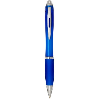 Nash RCS Kugelschreiber aus recyceltem Kunststoff mit farbigem Schaft und Griffzone (blaue Tinte), royalblau