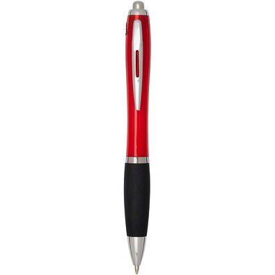 Nash RCS Kugelschreiber aus recyceltem Kunststoff mit farbigem Schaft und schwarzem Griff (schwarze Tinte), rot