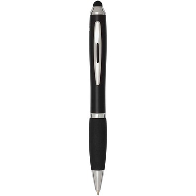 Nash RCS Stylus Kugelschreiber aus recyceltem Kunststoff mit farbigem Schaft und schwarzem Griff (blaue Tinte), schwarz