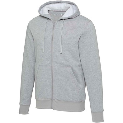 Natron 320 g/m² Sherpa-Kapuzenjacke mit Reißverschluss, heather grau, M