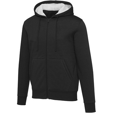 Natron 320 g/m² Sherpa-Kapuzenjacke mit Reißverschluss, schwarz, M