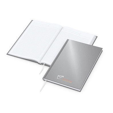 Geiger-Notes Notizbuch Note-Book A5 Bestseller, inkl. Siebdruck, matt-silber
