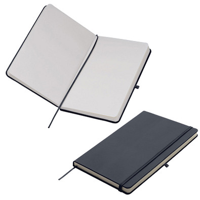 Notizbuch Happy, DIN A5, blanko, schwarz