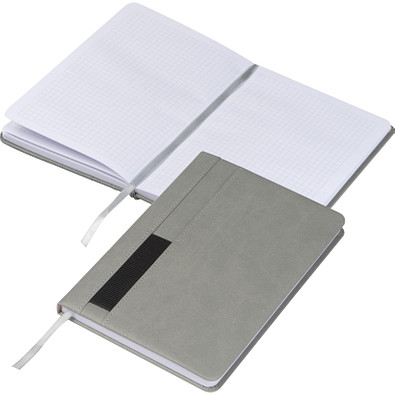 Notizbuch mit Steckfach A5, grau