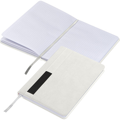 Notizbuch mit Steckfach A5, weiss