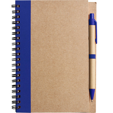 Notizbuch Recycling mit Kugelschreiber, blau