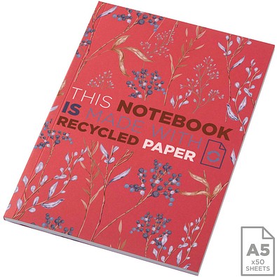 Novella Austen A5 Softcover Notizbuch aus Recyclingmaterial – 50 Blatt, rot