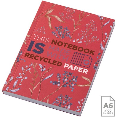 Novella Austen A6 Softcover Notizbuch aus Recyclingmaterial – 100 Blatt, rot