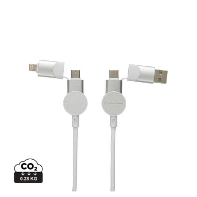 Oakland RCS rKunststoff 1,2m 6-in-1 Fast-Charging 45W Kabel, weiß