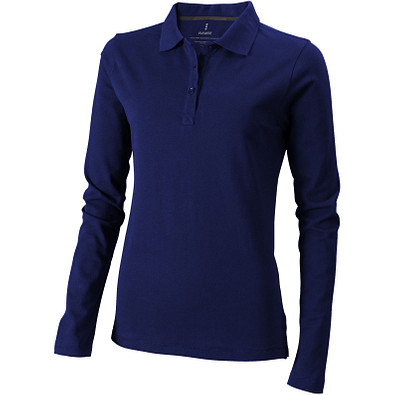 ELEVATE Damen Langarm Poloshirt Oakville, dunkelblau, XXL