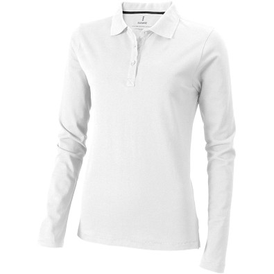 ELEVATE Damen Langarm Poloshirt Oakville, weiß, S