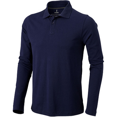 ELEVATE Herren Langarm Poloshirt Oakville, dunkelblau, XL