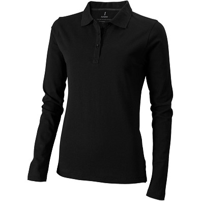 ELEVATE Damen Langarm Poloshirt Oakville, schwarz, M