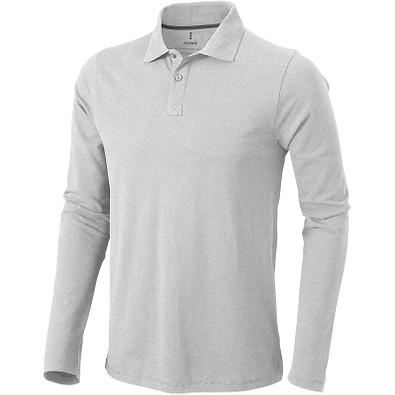 ELEVATE Herren Langarm Poloshirt Oakville, grau meliert, L