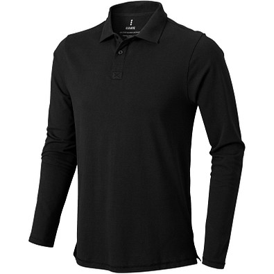 ELEVATE Herren Langarm Poloshirt Oakville, schwarz, L