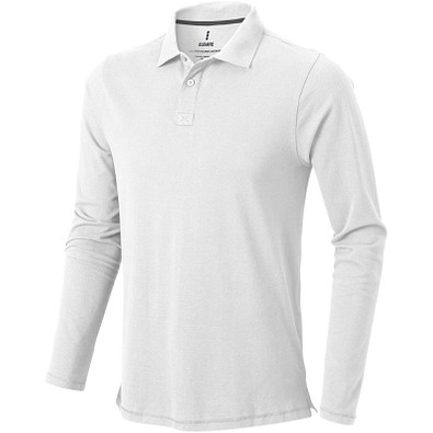 ELEVATE Herren Langarm Poloshirt Oakville, weiß, XL