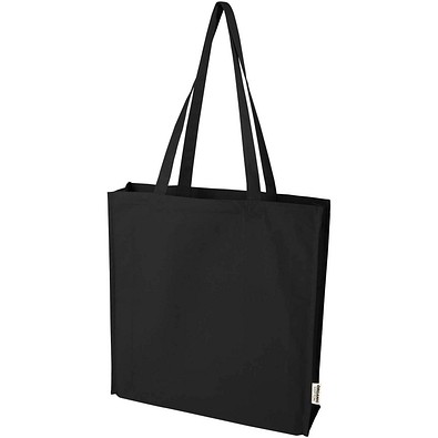 Odisha 180 g/m² OCS Bio Tragetasche mit Seitenfalten 14L, schwarz
