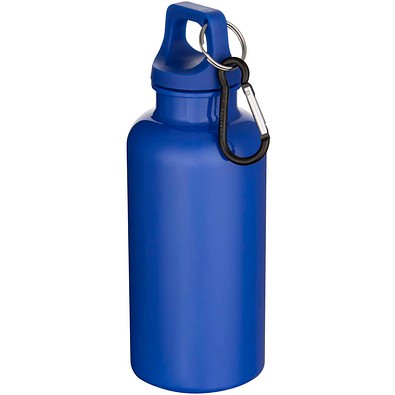Oregon 400 ml einfarbige RS-zertifizierte Trinkflasche aus recyceltem Kunststoff mit Karabinerhaken, dunkelblau