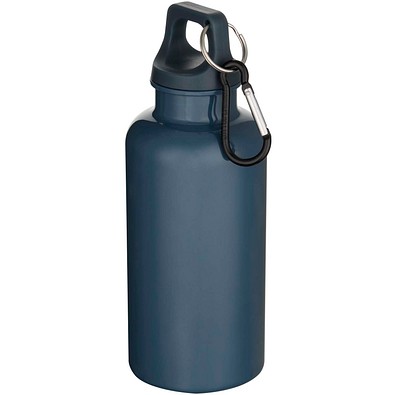 Oregon 400 ml einfarbige RS-zertifizierte Trinkflasche aus recyceltem Kunststoff mit Karabinerhaken, hale blau