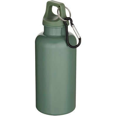 Oregon 400 ml einfarbige RS-zertifizierte Trinkflasche aus recyceltem Kunststoff mit Karabinerhaken, heather grün