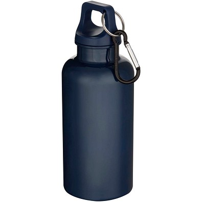 Oregon 400 ml einfarbige RS-zertifizierte Trinkflasche aus recyceltem Kunststoff mit Karabinerhaken, marineblau