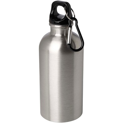 Oregon 400 ml RCS-zertifizierte, einwandige Trinkflasche aus Edelstahl mit Karabinerhaken, silber