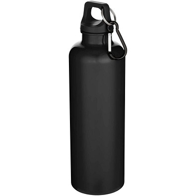 Oregon 750 ml einfarbige RS-zertifizierte Wasserflasche aus recyceltem Kunststoff mit Karabinerhaken, schwarz