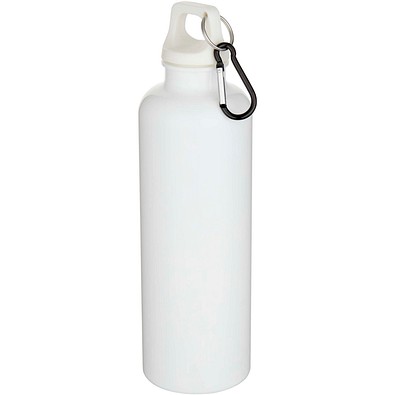 Oregon 750 ml einfarbige RS-zertifizierte Wasserflasche aus recyceltem Kunststoff mit Karabinerhaken, weiss