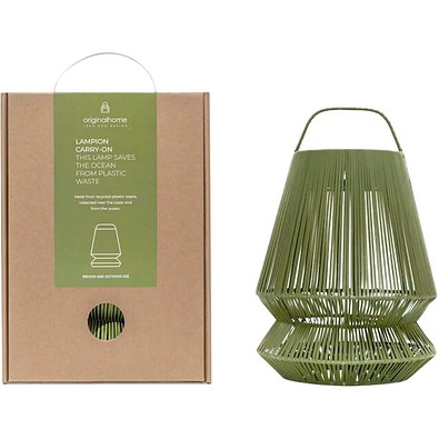 Originalhome Lampion tragbare Laterne aus recyceltem Material, grün