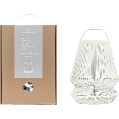 Originalhome Lampion tragbare Laterne aus recyceltem Material, hellgrau