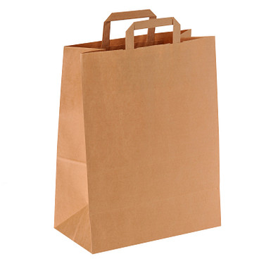 Papier-Tragetasche, 32 x 40 x 12 cm, groß,  natur