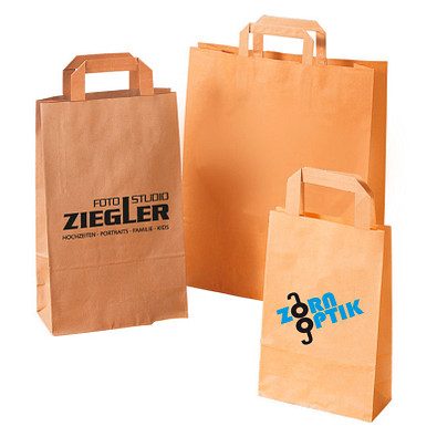 Papier-Tragetasche, 22 x 36 x 11 cm, medium, natur Papier-Tragetasche, 22 x 36 x 11 cm, medium, natur