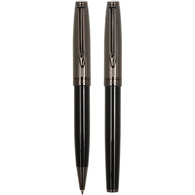 Pierre Cardin® ODETTE SET aus Kugelschreiber und Füllfederhalter, schwarz/gunmetal