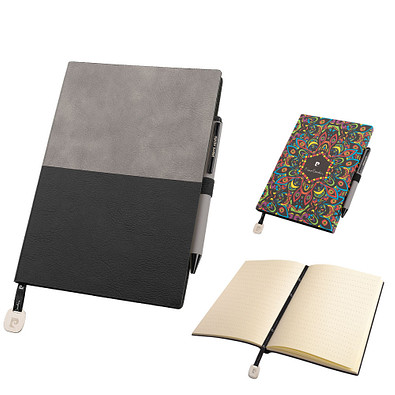 Pierre Cardin® REPORTER Set aus Notizbuch A5 und Kugelschreiber, grau/schwarz