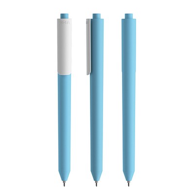 Pigra P03 Soft Touch Push Kugelschreiber, Light Blue-White