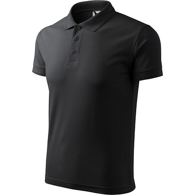 MALFINI Polohemd Herren Pique Polo, L, ebony grau