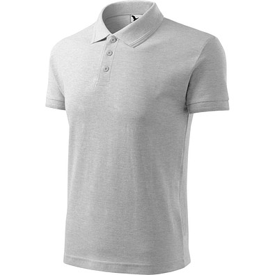 MALFINI Polohemd Herren Pique Polo, L, hellgrau melliert