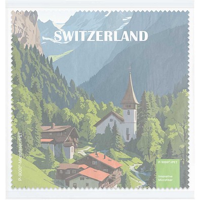 POLYCLEAN Microfaser-Reinigungstuch aus rPET, inkl. Druck, weiß