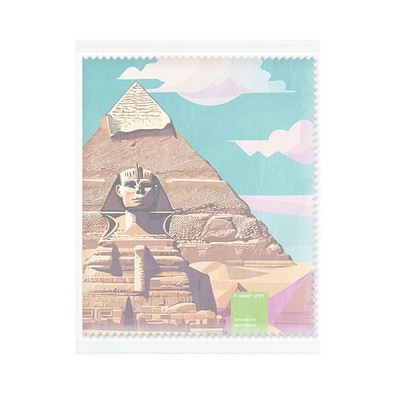 POLYCLEAN rPET Brillenputztuch 30x20 cm im Pergaminbeutel, weiss / individuell