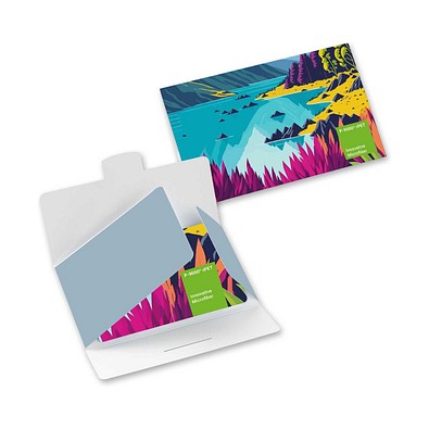 POLYCLEAN rPET Displaytuch 18x15 cm im Papieretui , weiss / individuell