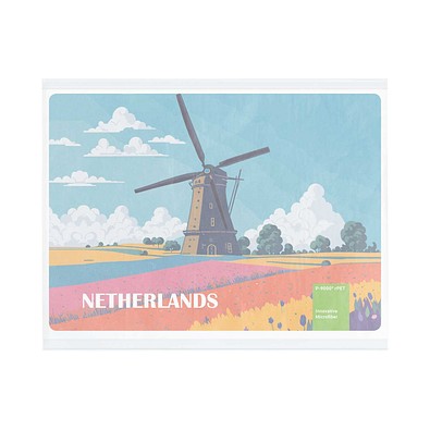 POLYCLEAN rPET Displaytuch 21x15 cm im Pergaminbeutel , weiss / individuell